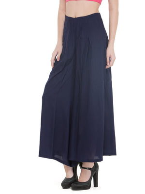 Navy Blue Rayon Palazzo.