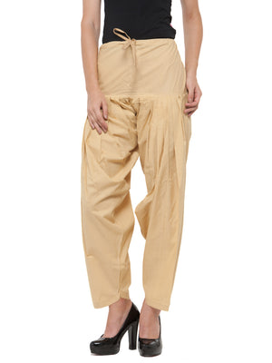 Cotton Beige Patiala( Sku- PTGD1704).
