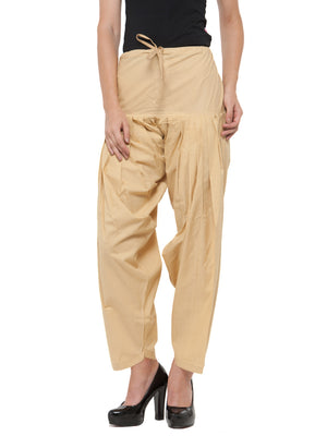 Cotton Beige Patiala( Sku- PTGD1704).