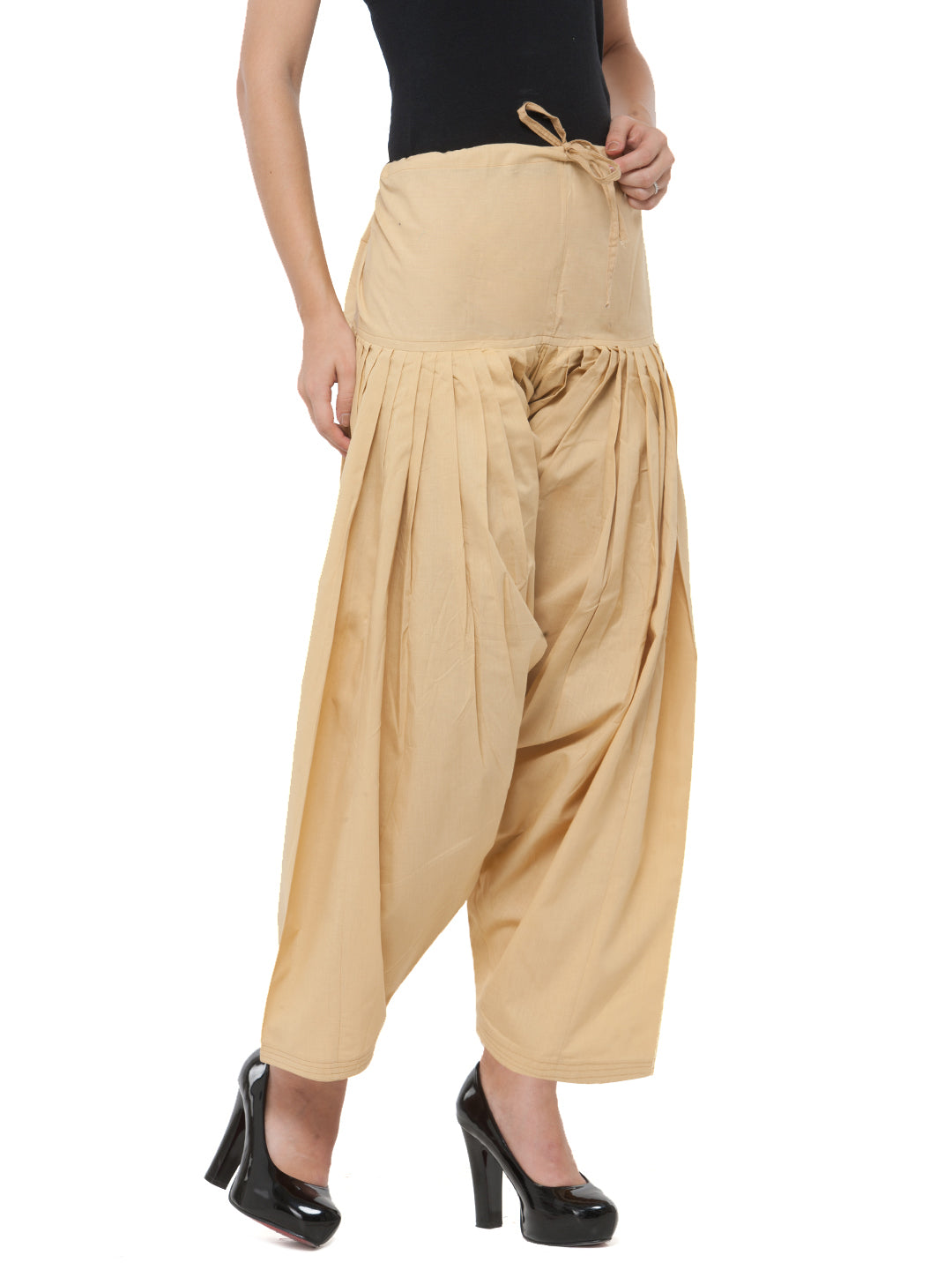 Cotton Beige Patiala( Sku- PTGD1704).