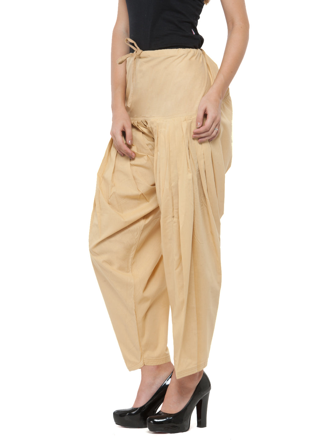 Cotton Beige Patiala( Sku- PTGD1704).