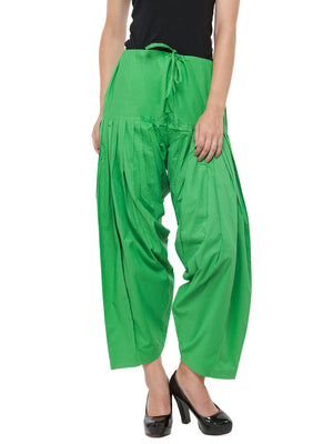 Cotton Parrot Green Patiala (Sku-PTGR1710).