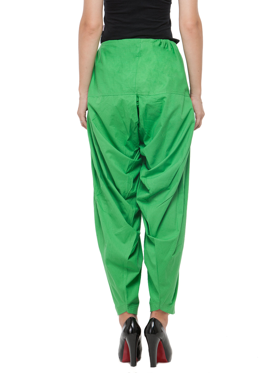 Cotton Parrot Green Patiala (Sku-PTGR1710).