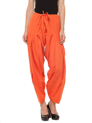 Cotton Orange Patiala (Sku-PTOR1709).