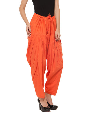 Cotton Orange Patiala (Sku-PTOR1709).