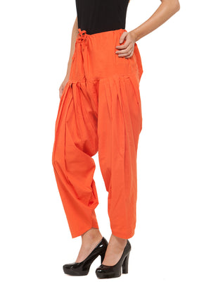 Cotton Orange Patiala (Sku-PTOR1709).