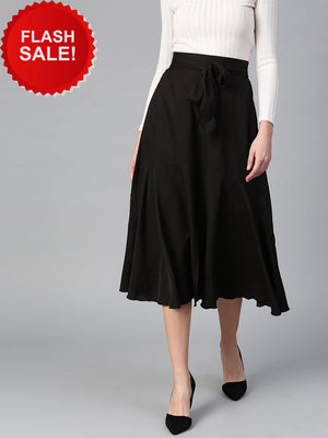 Buy House of Varada Black Crepe Top & Skirt Set For Women Available online  at ScrollnShops