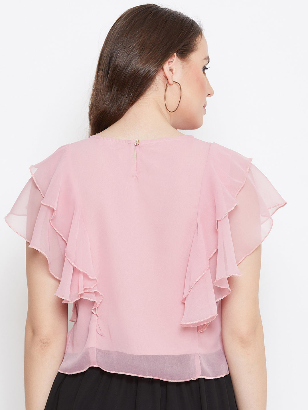 Pink Layered Crop Top (Sku- BLMG20212).