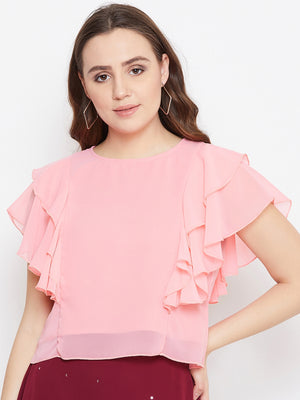 Pink Layered Crop Top( Sku- BLMG20213).