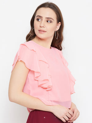 Pink Layered Crop Top( Sku- BLMG20213).