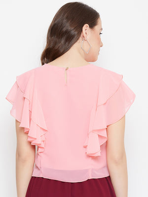 Pink Layered Crop Top( Sku- BLMG20213).