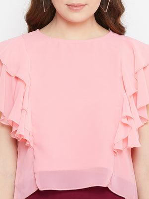 Pink Layered Crop Top( Sku- BLMG20213).