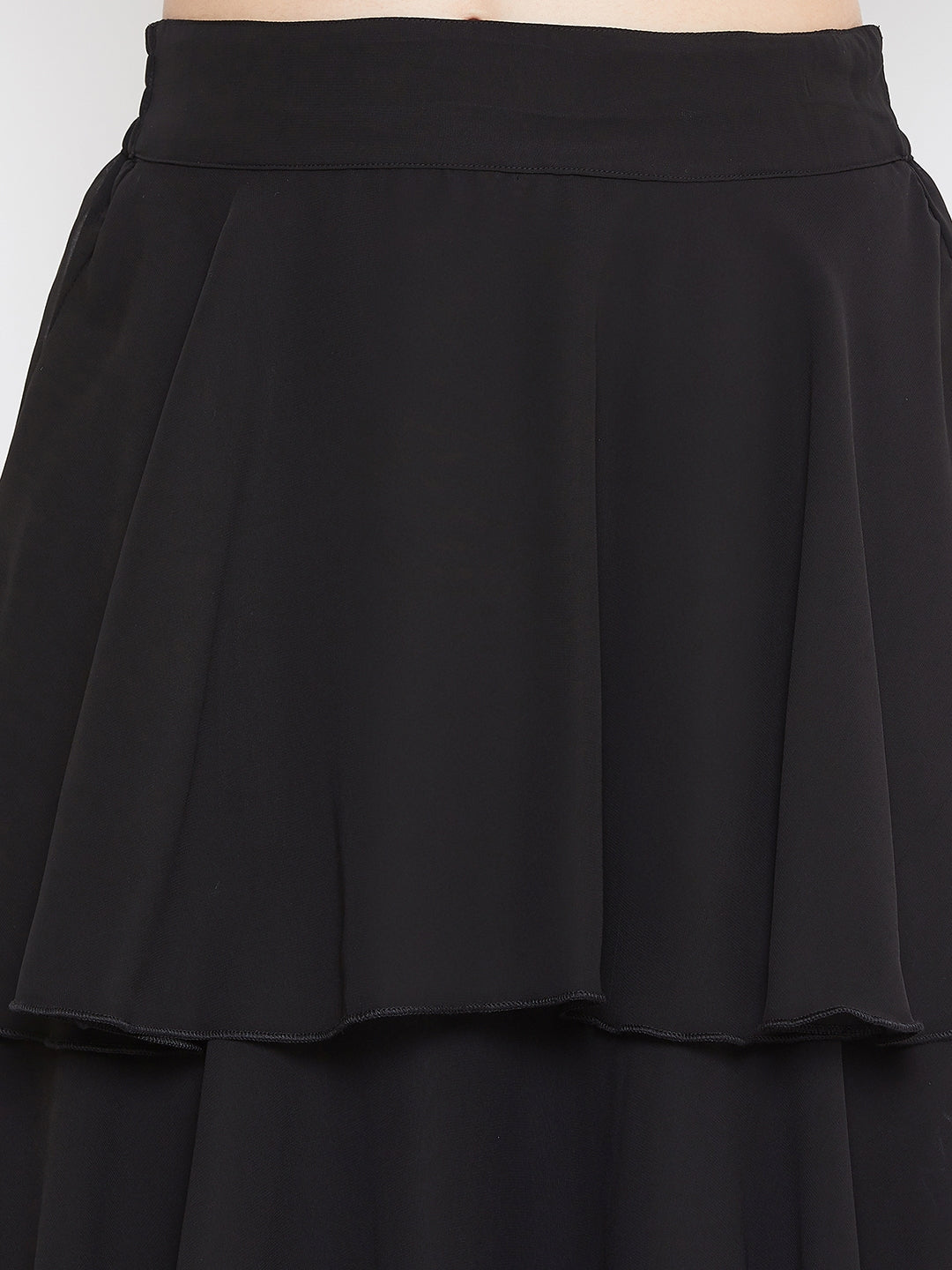 Black Layered Skirt (Sku- BLMG20217).