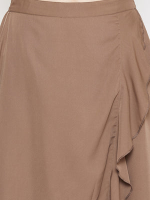Overlap Top & Ruffle Skirt Set (Sku-BLMG20288).