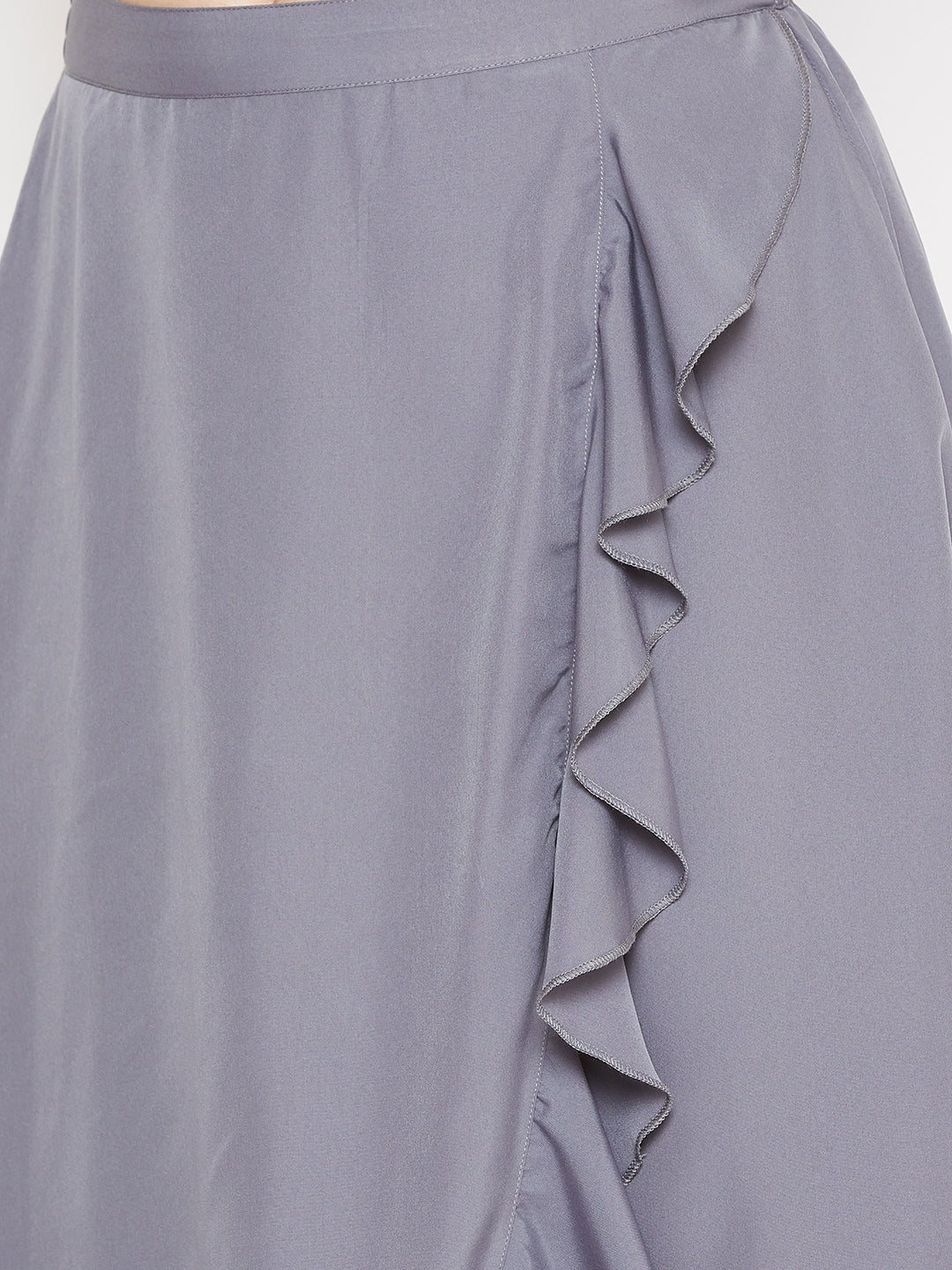 Overlap Top & Ruffle Skirt Set (Sku-BLMG20289).