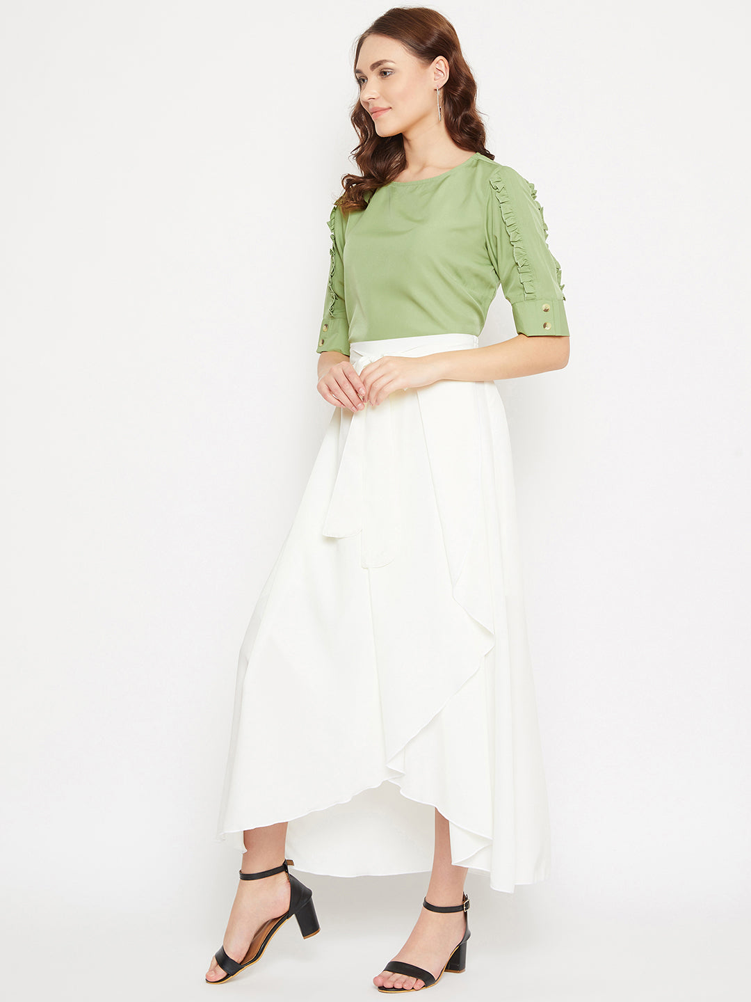 Cynthia Rowley Satin highlow Asymmetric Skirt  Farfetch