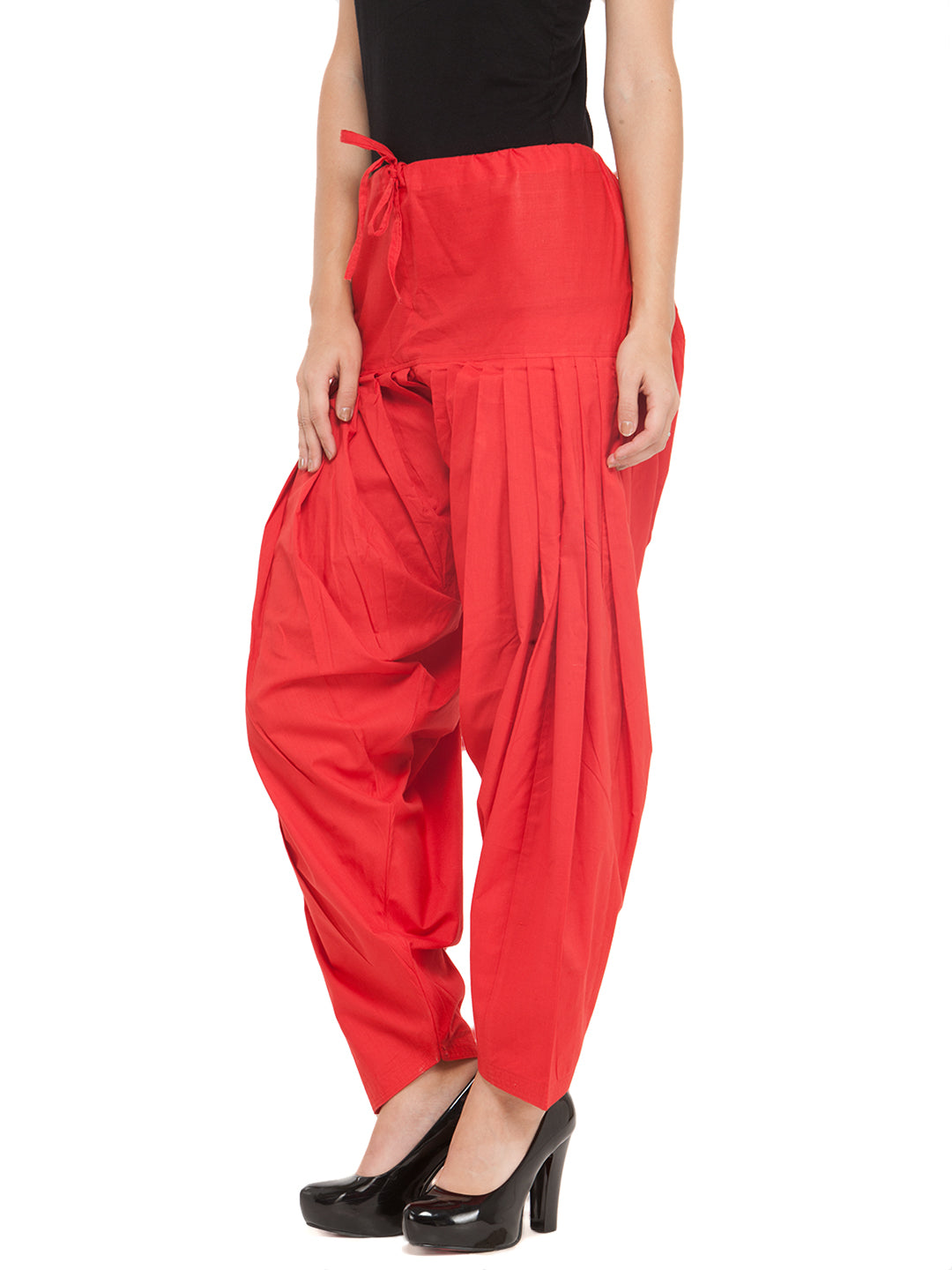 Cotton Red Patiala (Sku- PTRD1701).