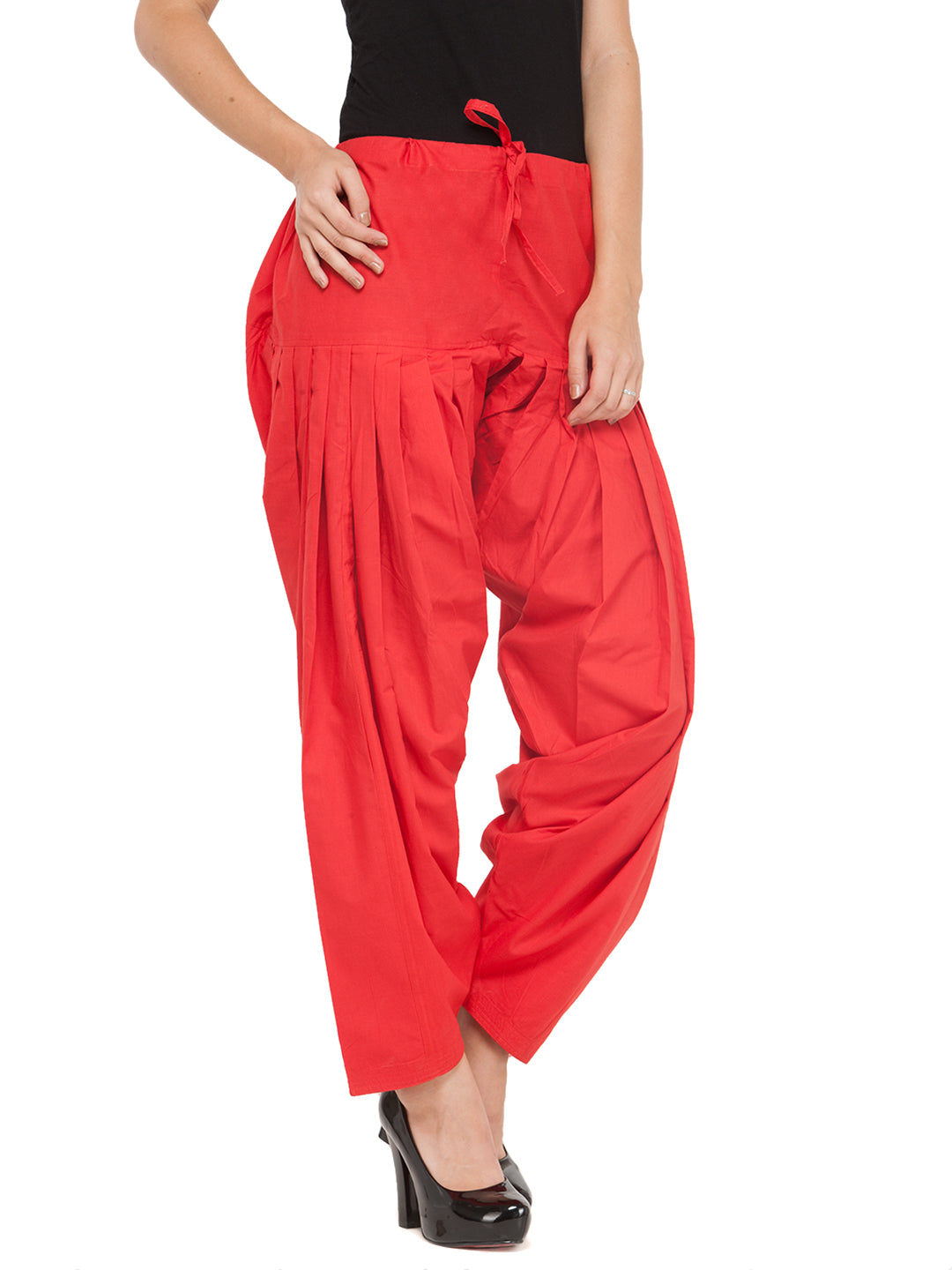 Cotton Red Patiala (Sku- PTRD1701).