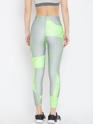 Printed Women Green Tights.